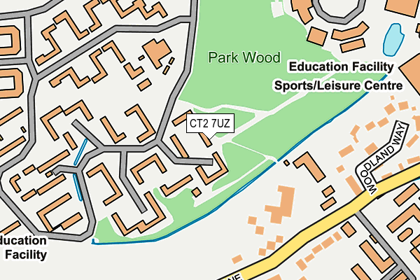 CT2 7UZ map - OS OpenMap – Local (Ordnance Survey)