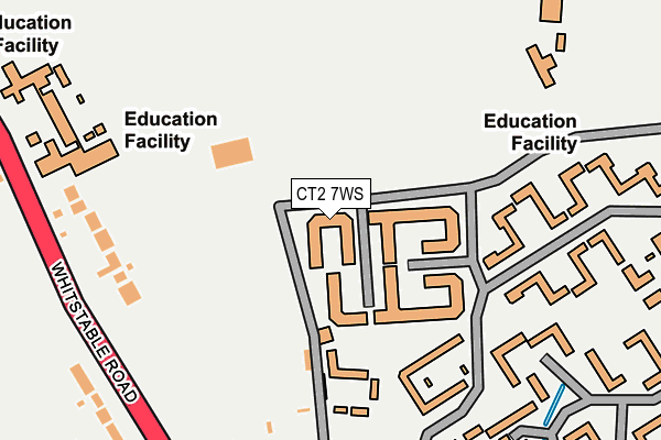 CT2 7WS map - OS OpenMap – Local (Ordnance Survey)