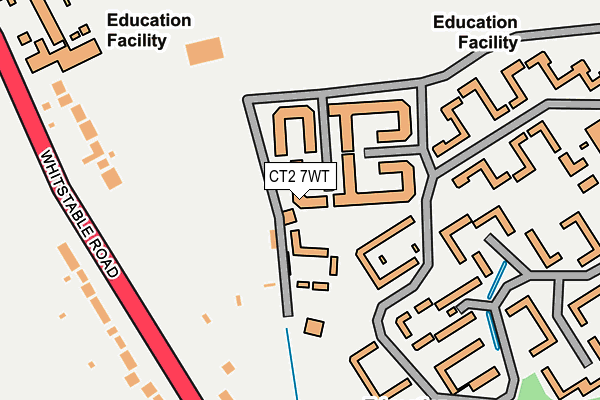 CT2 7WT map - OS OpenMap – Local (Ordnance Survey)