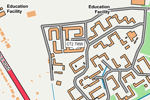 CT2 7WW map - OS OpenMap – Local (Ordnance Survey)