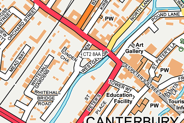 CT2 8AA map - OS OpenMap – Local (Ordnance Survey)