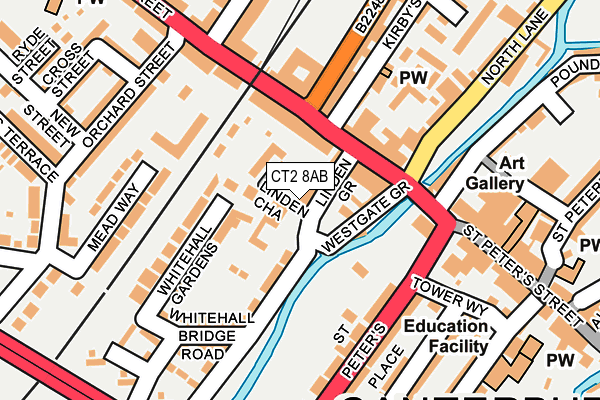 CT2 8AB map - OS OpenMap – Local (Ordnance Survey)