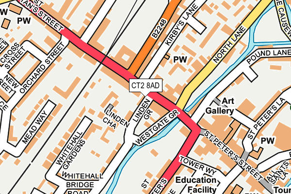 CT2 8AD map - OS OpenMap – Local (Ordnance Survey)