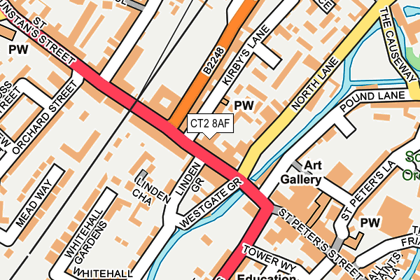 CT2 8AF map - OS OpenMap – Local (Ordnance Survey)