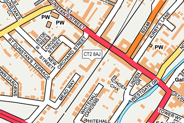 CT2 8AJ map - OS OpenMap – Local (Ordnance Survey)