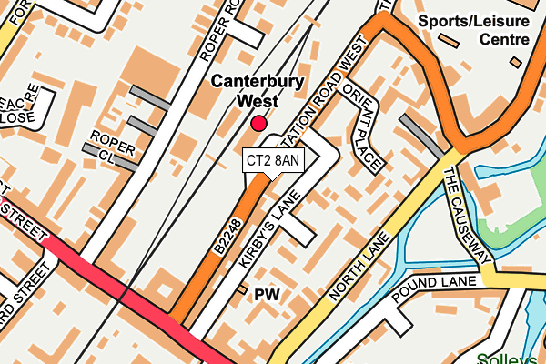 CT2 8AN map - OS OpenMap – Local (Ordnance Survey)