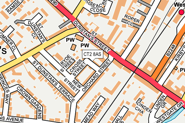 CT2 8AS map - OS OpenMap – Local (Ordnance Survey)