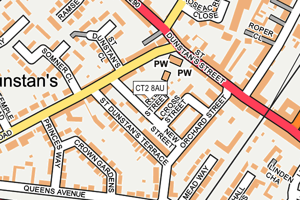 CT2 8AU map - OS OpenMap – Local (Ordnance Survey)