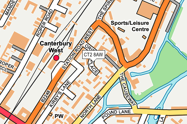 CT2 8AW map - OS OpenMap – Local (Ordnance Survey)