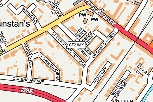 CT2 8AX map - OS OpenMap – Local (Ordnance Survey)