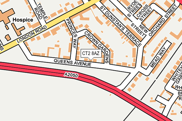 CT2 8AZ map - OS OpenMap – Local (Ordnance Survey)