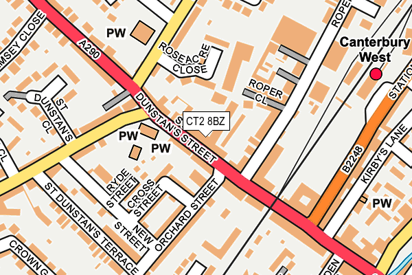 CT2 8BZ map - OS OpenMap – Local (Ordnance Survey)