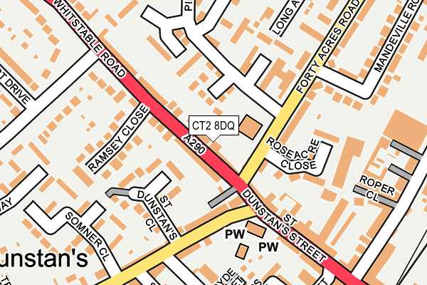 CT2 8DQ map - OS OpenMap – Local (Ordnance Survey)