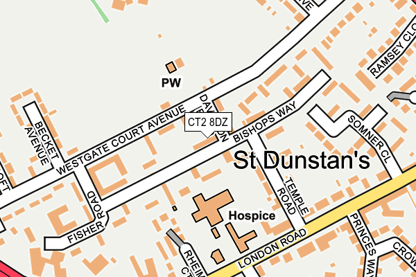 CT2 8DZ map - OS OpenMap – Local (Ordnance Survey)