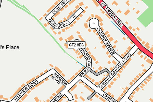 CT2 8ES map - OS OpenMap – Local (Ordnance Survey)