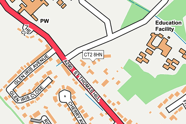 CT2 8HN map - OS OpenMap – Local (Ordnance Survey)