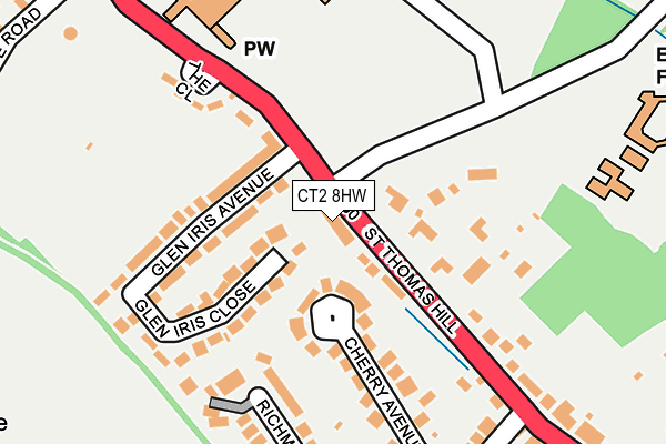 CT2 8HW map - OS OpenMap – Local (Ordnance Survey)