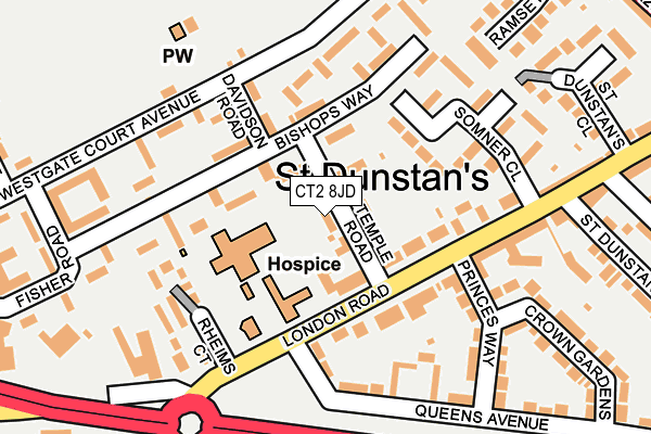 CT2 8JD map - OS OpenMap – Local (Ordnance Survey)