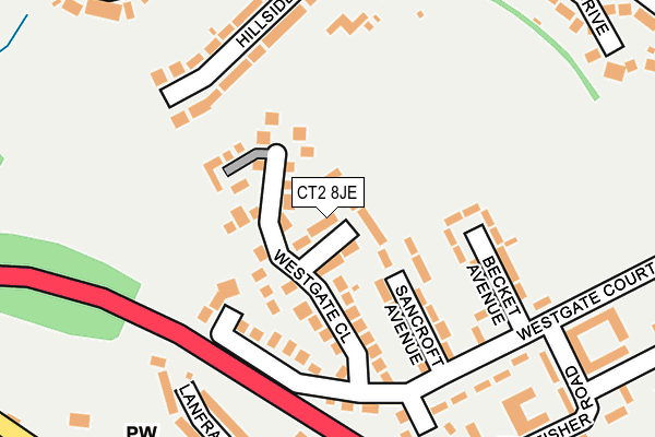 CT2 8JE map - OS OpenMap – Local (Ordnance Survey)