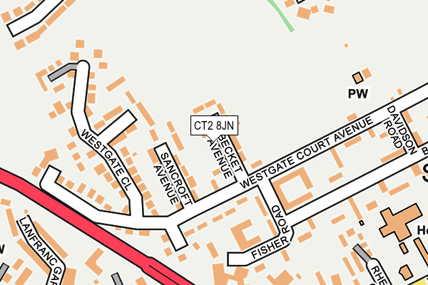 CT2 8JN map - OS OpenMap – Local (Ordnance Survey)