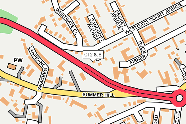 CT2 8JS map - OS OpenMap – Local (Ordnance Survey)