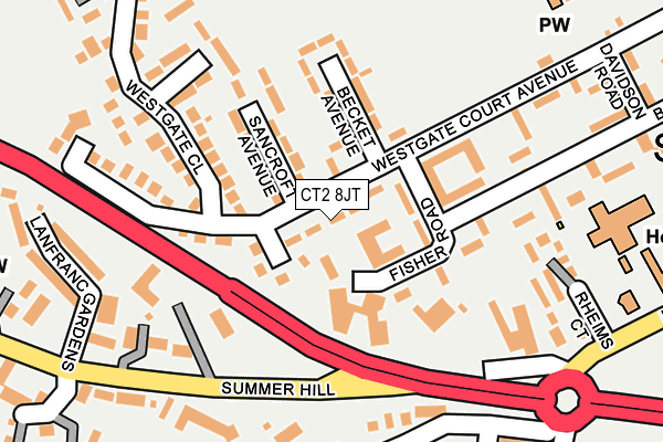 CT2 8JT map - OS OpenMap – Local (Ordnance Survey)