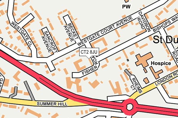 CT2 8JU map - OS OpenMap – Local (Ordnance Survey)