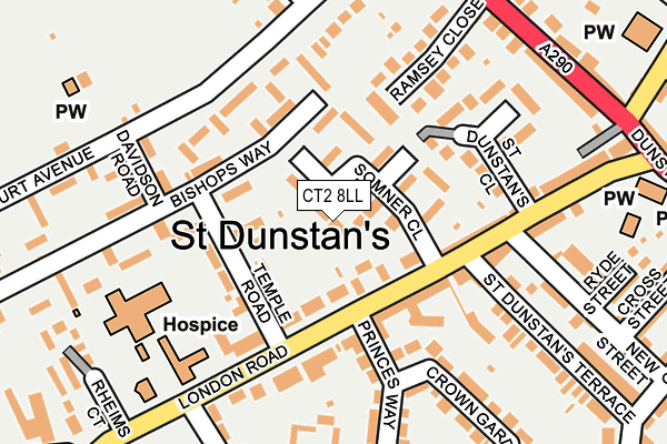 CT2 8LL map - OS OpenMap – Local (Ordnance Survey)