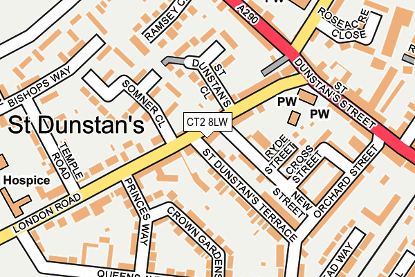 CT2 8LW map - OS OpenMap – Local (Ordnance Survey)