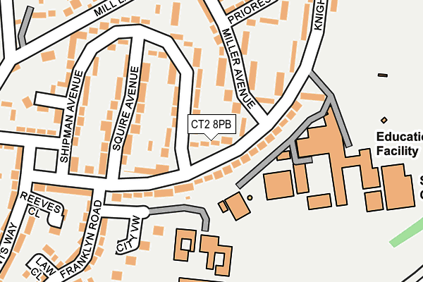 CT2 8PB map - OS OpenMap – Local (Ordnance Survey)