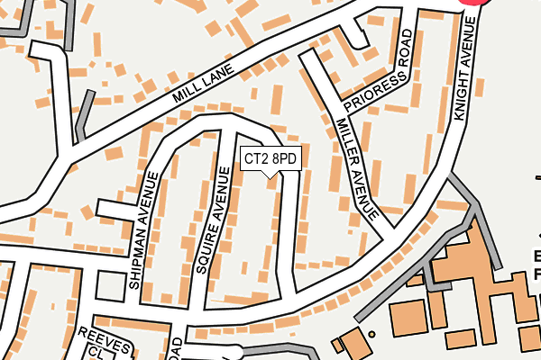 CT2 8PD map - OS OpenMap – Local (Ordnance Survey)