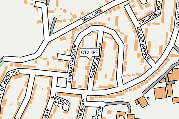 CT2 8PF map - OS OpenMap – Local (Ordnance Survey)