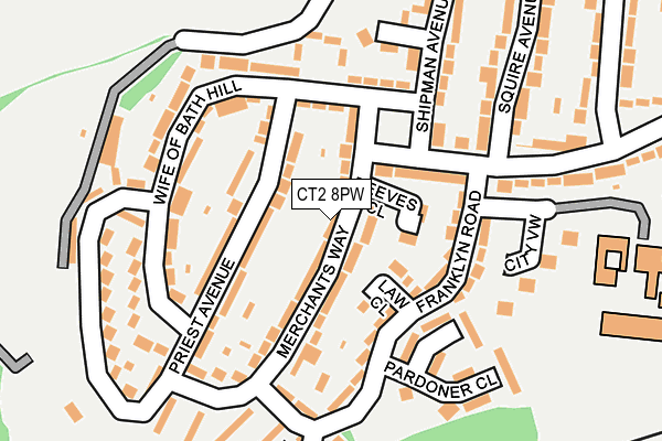 CT2 8PW map - OS OpenMap – Local (Ordnance Survey)