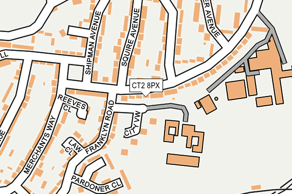 CT2 8PX map - OS OpenMap – Local (Ordnance Survey)