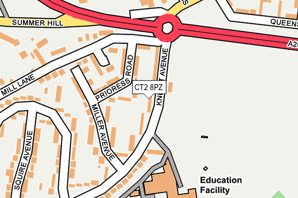 CT2 8PZ map - OS OpenMap – Local (Ordnance Survey)