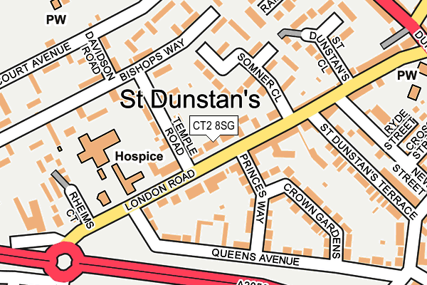 CT2 8SG map - OS OpenMap – Local (Ordnance Survey)