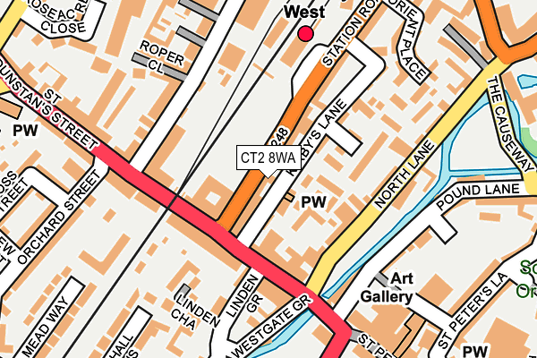 CT2 8WA map - OS OpenMap – Local (Ordnance Survey)