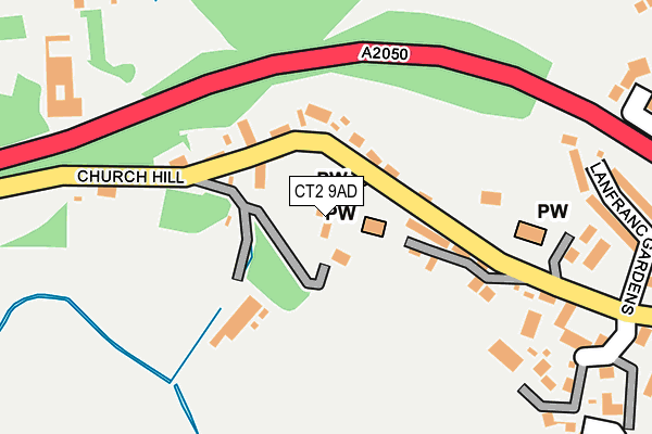 CT2 9AD map - OS OpenMap – Local (Ordnance Survey)