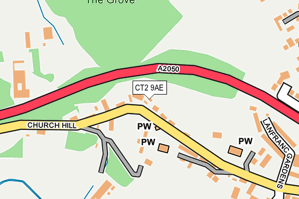 CT2 9AE map - OS OpenMap – Local (Ordnance Survey)