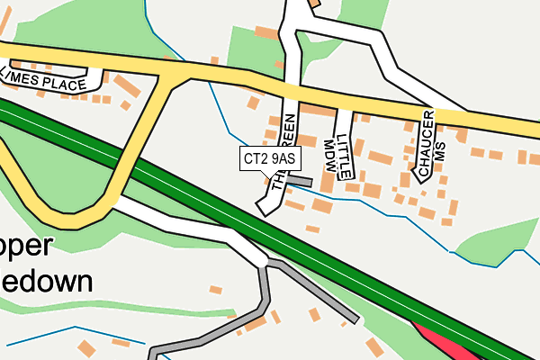 CT2 9AS map - OS OpenMap – Local (Ordnance Survey)