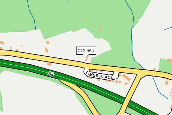 CT2 9AU map - OS OpenMap – Local (Ordnance Survey)