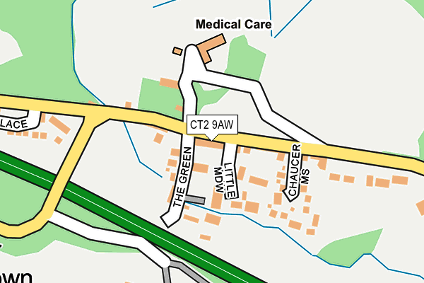 CT2 9AW map - OS OpenMap – Local (Ordnance Survey)