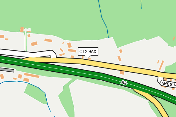 CT2 9AX map - OS OpenMap – Local (Ordnance Survey)