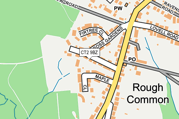 CT2 9BZ map - OS OpenMap – Local (Ordnance Survey)
