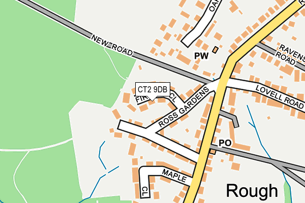 CT2 9DB map - OS OpenMap – Local (Ordnance Survey)