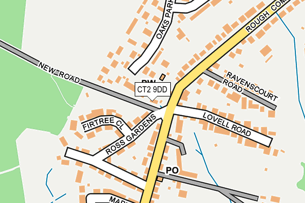 CT2 9DD map - OS OpenMap – Local (Ordnance Survey)