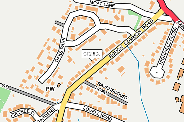 CT2 9DJ map - OS OpenMap – Local (Ordnance Survey)