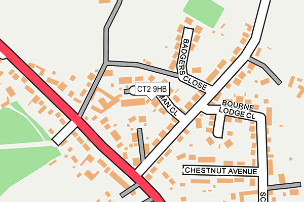 CT2 9HB map - OS OpenMap – Local (Ordnance Survey)