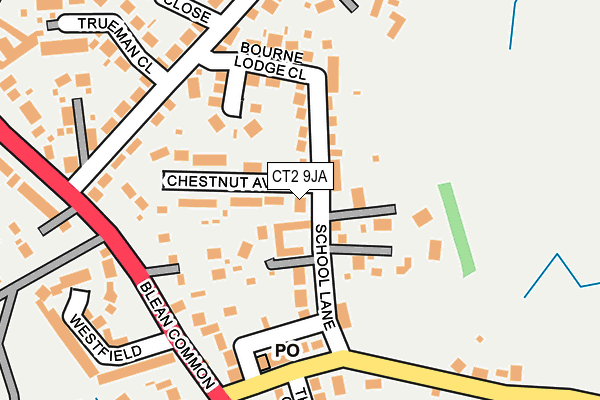 CT2 9JA map - OS OpenMap – Local (Ordnance Survey)
