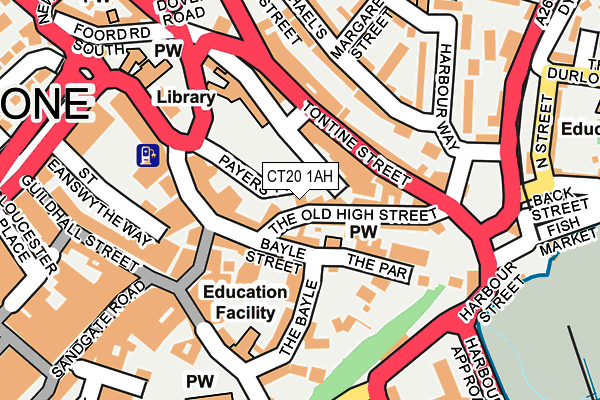 CT20 1AH map - OS OpenMap – Local (Ordnance Survey)